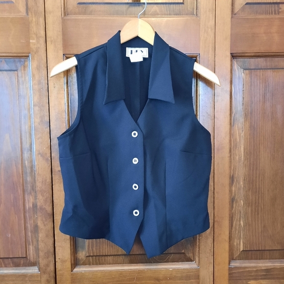 Vintage DBY Ltd black collared button front mod waistcoat vest size 11 - Picture 1 of 10